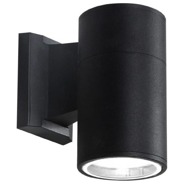 POWERTECH φωτιστικό τοίχου HLL-0189 για GU10 λάμπα, μεταλλικό, IP65, μαύρο