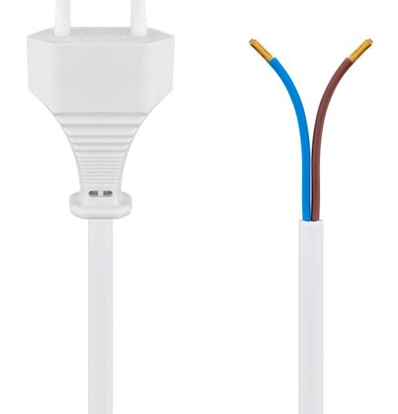 GOOBAY καλώδιο τροφοδοσίας 51345, 2x 0.75mm², 1.5m, λευκό