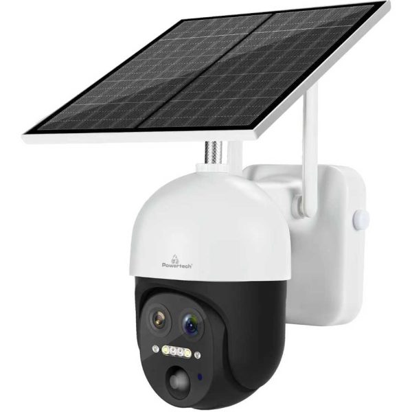 POWERTECH smart ηλιακή κάμερα PT-1497, dual lens, 3MP, 4G, PTZ, SD, IP65