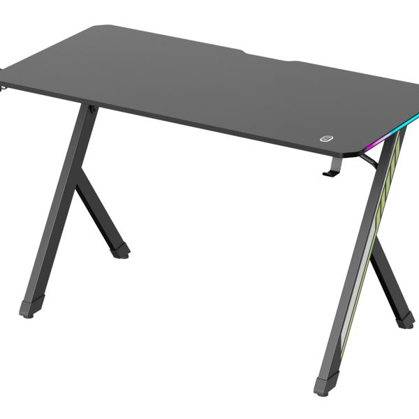 POWERTECH gaming γραφείο PT-1498 με RGB φωτισμό, 120x60x75cm, μαύρο