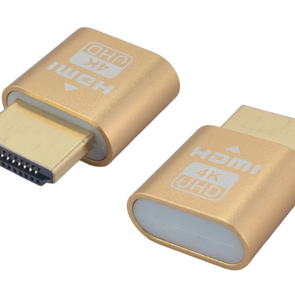 POWERTECH HDMI dummy plug CAB-DP082 με LED, 4K/60Hz, χρυσό