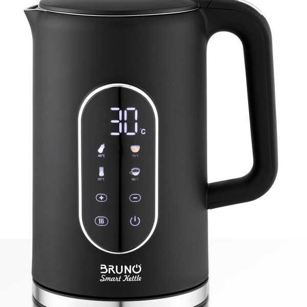 BRUNO Βραστήρας νερού προηγμένων λειτουργιών, ψηφιακός με διπλό τοίχωμα BRN-0245, 1.7L 2200W, μαύρος