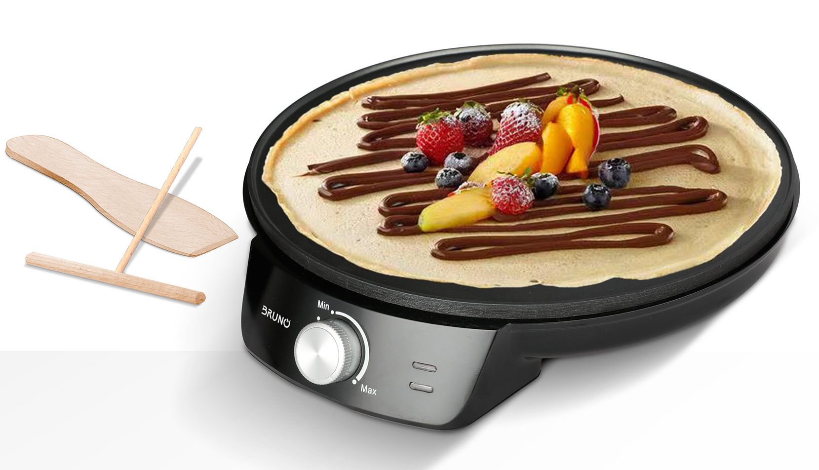 BRUNO BRN-0252 Κρεπιέρα 30εκ. 1200W με ρυθμιζόμενο θερμοστάτη και εξαρτήματα