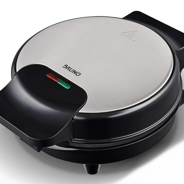 BRUNO BRN-0253 Βαφλιέρα 1000W, στρόγγυλη 19εκ., βαθιά, inox-μαύρη