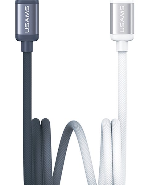 USAMS καλώδιο USB-C SJ756, 60W, 480Mbps, 1.2m, μαύρο/λευκό