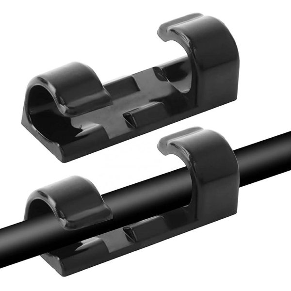 Οργανωτές καλωδίων AG702D με αυτοκόλλητο, 3x1.1x0.7cm, μαύρο, 20τμχ