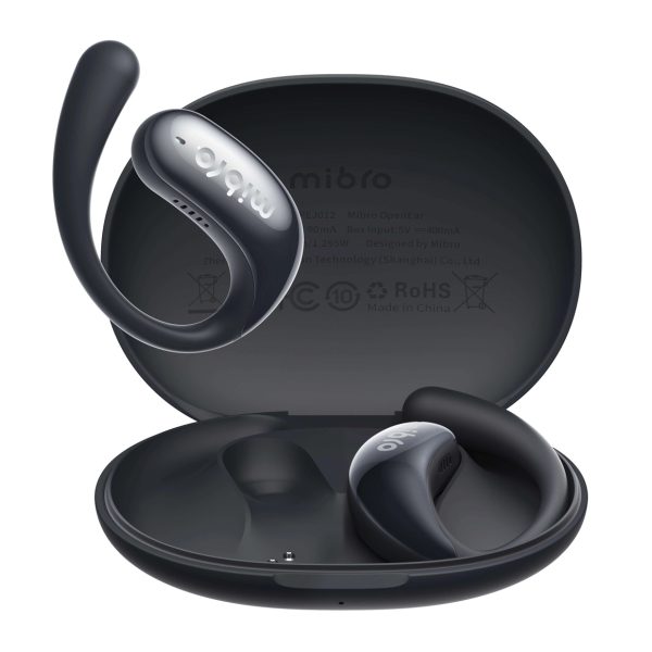 MIBRO earphones με θήκη φόρτισης OpenEar, OWS, ENC, 45/400mAh, μαύρα