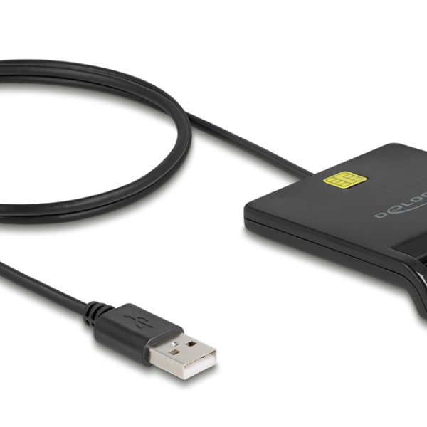 DELOCK card reader 91724 για smart card, USB σύνδεση, 480Mbps, μαύρο