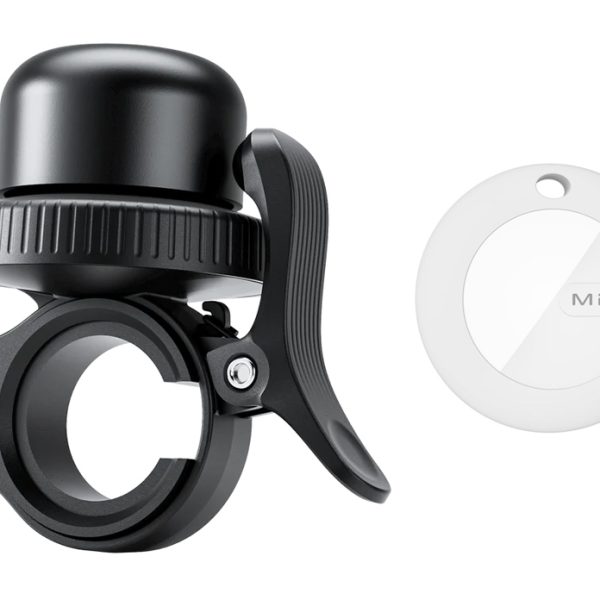 MILI κουδούνι ποδηλάτου με smart tag MiTag Duo, iOS & Android, Bluetooth tracker, μαύρο/λευκό