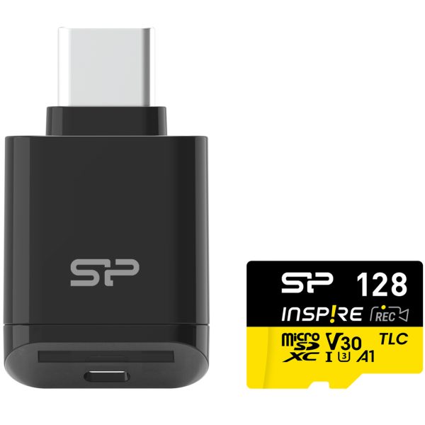 SILICON POWER κάρτα μνήμης microSDXC Inspire με card reader, 128GB, UHS-I U3 A1 V30