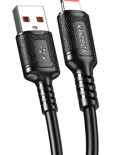 KAKUSIGA καλώδιο Lightning σε USB KSC-984, σιλικόνης, 3Α, 480Mbps, 1m, μαύρο
