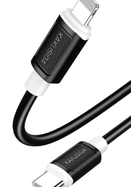 KAKUSIGA καλώδιο Lightning σε USB-C KSC-998, σιλικόνης, 30W, 480Mbps, 1m, μαύρο