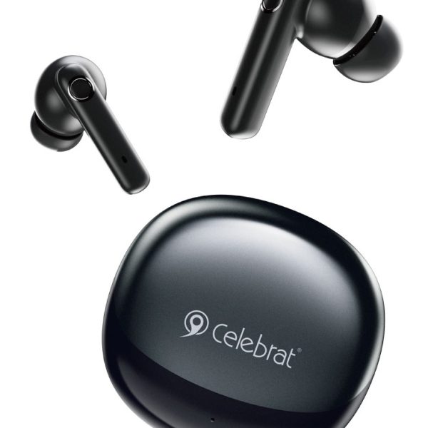 CELEBRAT earphones με θήκη φόρτισης W71, True Wireless, 10mm, 30/200mAh, μαύρα