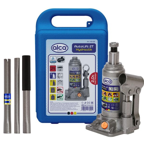 ALCA υδραυλικός γρύλος μπουκάλας 431020, έως 2 τόνοι, 31cm