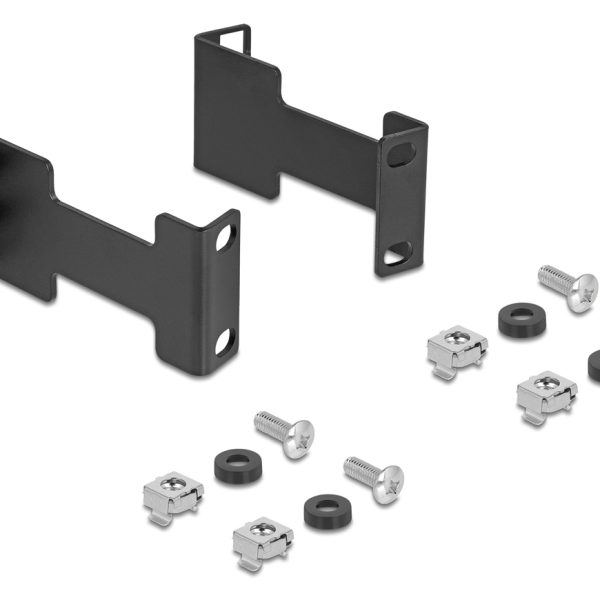 DELOCK αντάπτορας επέκτασης βάθους για rack 67272, έως 10cm, 1U, μαύρο