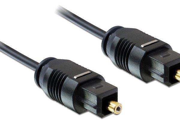 DELOCK καλώδιο ήχου Toslink 82880, gold plated, 2.2mm, 2m, μαύρο