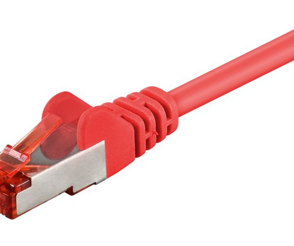 GOOBAY καλώδιο δικτύου 92458, CAT 6 S/FTP, copper, 250MHz, 0.15m, κόκκινο