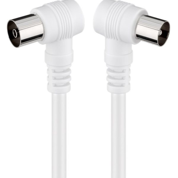 GOOBAY καλώδιο κεραίας αρσενικό σε θηλυκό 11520, γωνιακό, 1.5m, λευκό