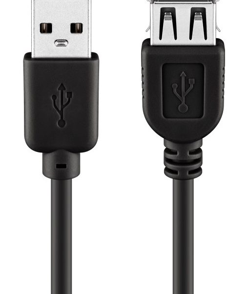 GOOBAY καλώδιο USB 2.0 σε USB (F) 93601, copper, 5m, μαύρο