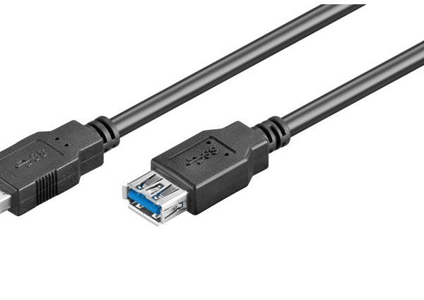 GOOBAY καλώδιο USB 3.0 σε USB (F) 93998, copper, 1.8m, μαύρο