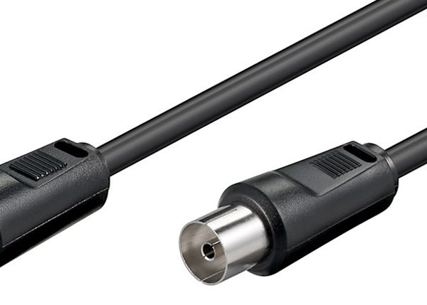 POWERTECH καλώδιο κεραίας RF αρσενικό - RF θηλυκό CAB-V006, μαύρο, 5m