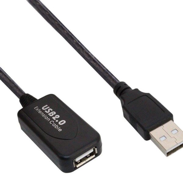 POWERTECH καλώδιο προέκτασης USB CAB-U041, ενισχυτής, 480Mbps 10m, μαύρο