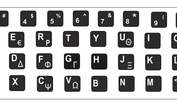 Αυτοκόλλητο universal για πληκτρολόγιο notebook, Black (0.11mm)