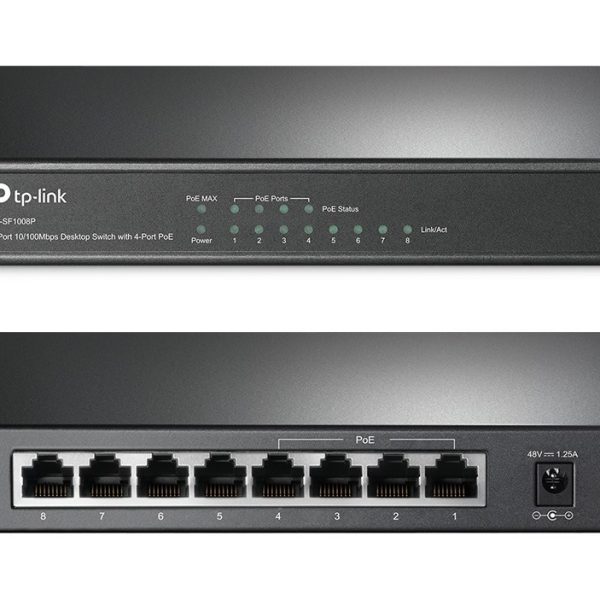 TP-LINK Desktop Switch TL-SF1008P 8 Θυρών, με 4-port POE, Ver. 6.0
