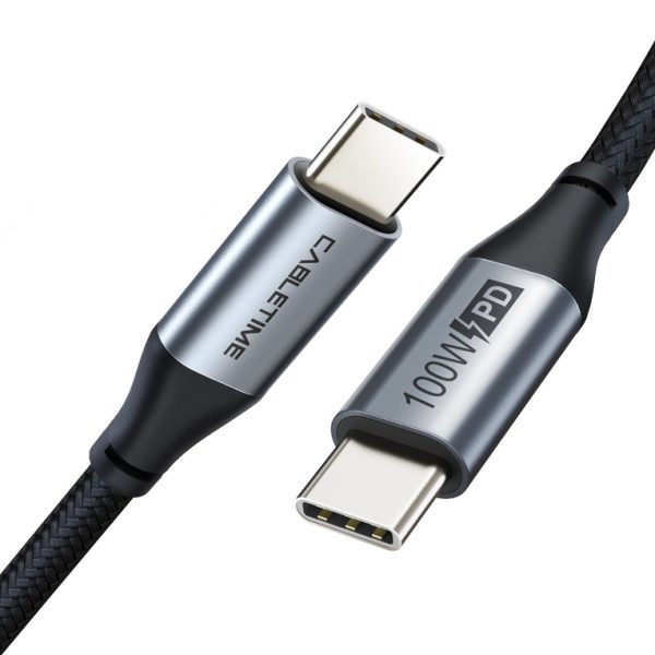 CABLETIME καλώδιο USB-C CMCM100W, 100W PD, 480Mbps, 2m, μαύρο