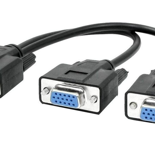 POWERTECH VGA splitter CAB-G014, 2 σε 1, HD, 0.2m, μαύρο