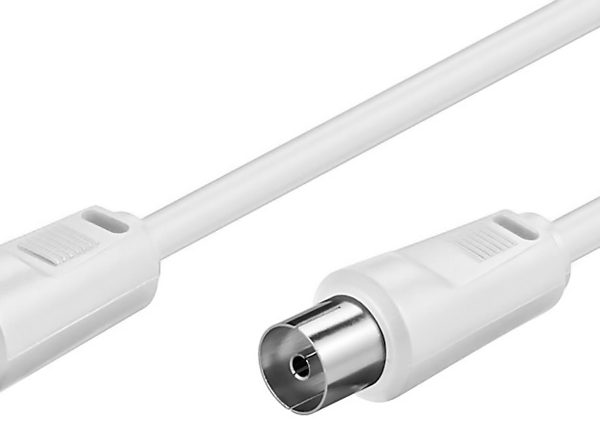 POWERTECH καλώδιο κεραίας RF αρσενικό - RF θηλυκό CAB-V017, λευκό, 5m