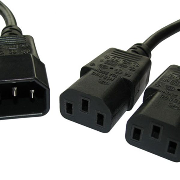 POWERTECH καλώδιο τροφοδοσίας CAB-P008 F/2xM 3pin, 1.5m, μαύρο