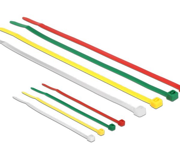 DELOCK δεματικά καλωδίων 18628, 100x2.5mm & 200x3.6mm χρωματιστά, 200τμχ
