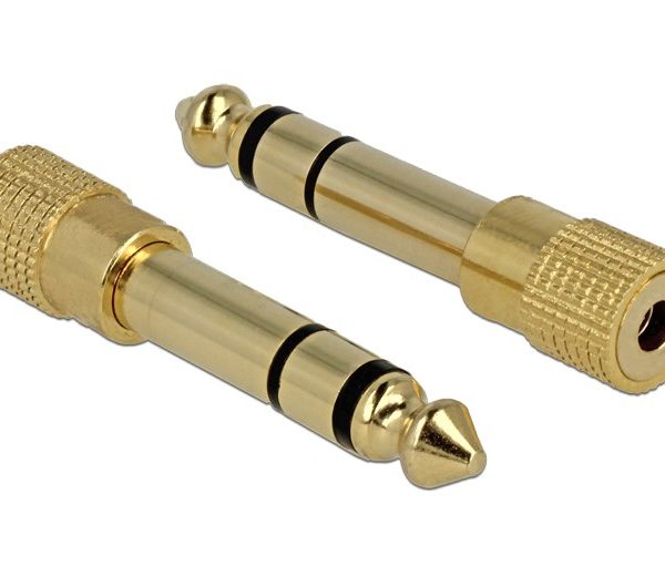 DELOCK αντάπτορας 6.35mm σε 3.5mm 65361, μεταλλικός, gold plated