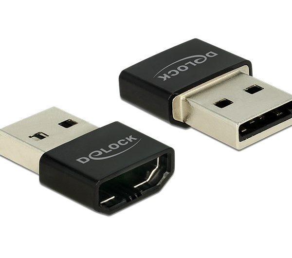 DELOCK αντάπτορας USB σε HDMI-A θηλυκό 65680, μαύρος