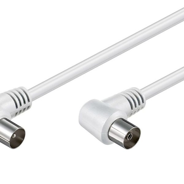 POWERTECH καλώδιο κεραίας RF αρσενικό - RF θηλυκό CAB-V024, γωνιακό, λευκό, 3m