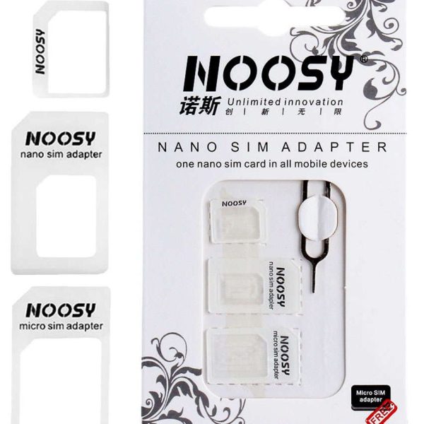 NOOSY Nano SIM & Micro SIM Adapter Set, λευκό