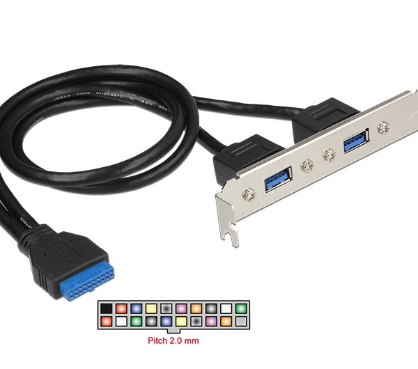 DELOCK Cable USB 3.0 2x Type-A female σε 19pin header female