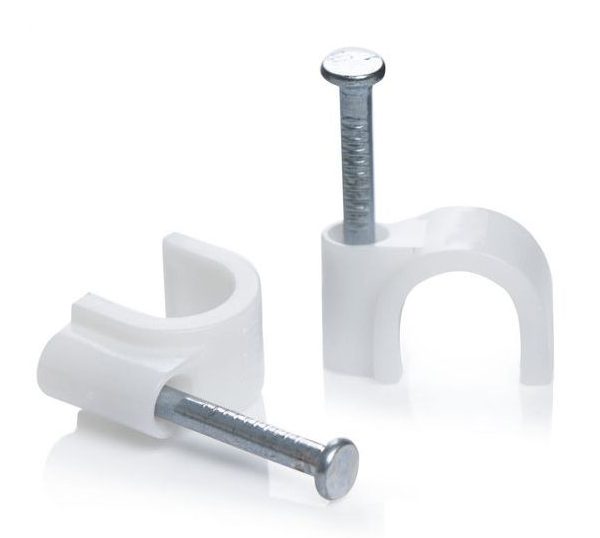 POWERTECH Ρόκα στήριξης καλωδίων ROCA-006, Round, 9mm, λευκή, 100τμχ