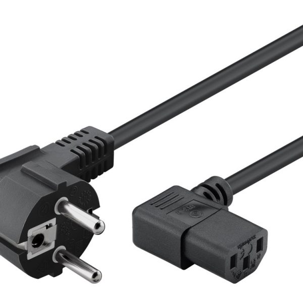 POWERTECH καλώδιο τροφοδοσίας για Η/Υ CAB-P015, 90°, 3 Pin, 1.5m, μαύρο