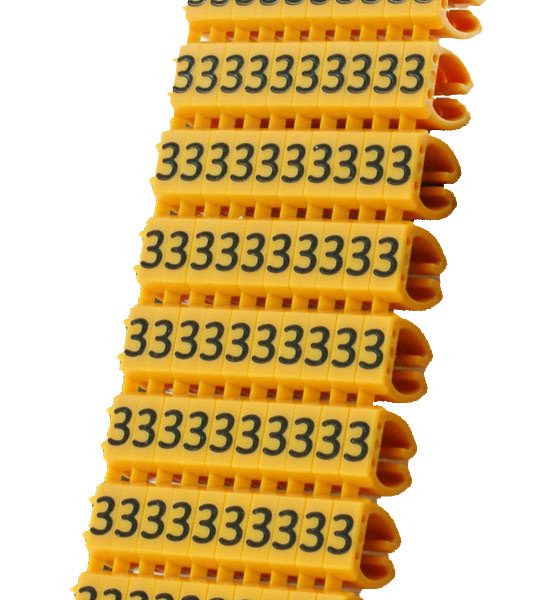 POWERTECH Clip αρίθμησης καλωδίου Νο 3, Orange, 10τεμ.