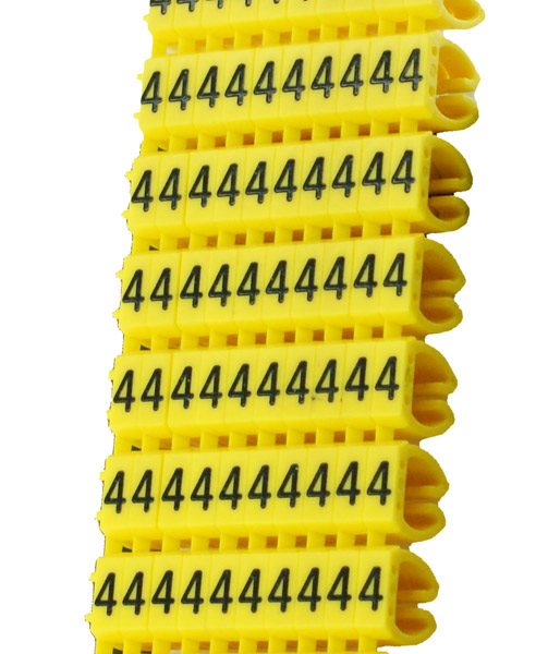 POWERTECH Clip αρίθμησης καλωδίου Νο 4, Yellow, 10τεμ.