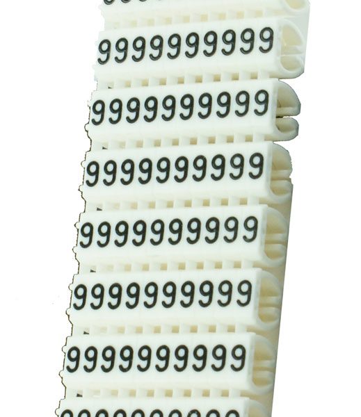 POWERTECH Clip αρίθμησης καλωδίου Νο 9, White, 10τεμ.