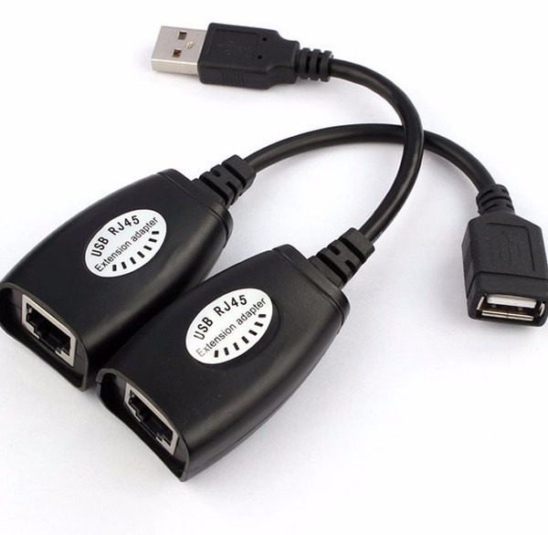 POWERTECH USB extender CAB-N098 μέσω καλωδίου RJ45, μαύρο