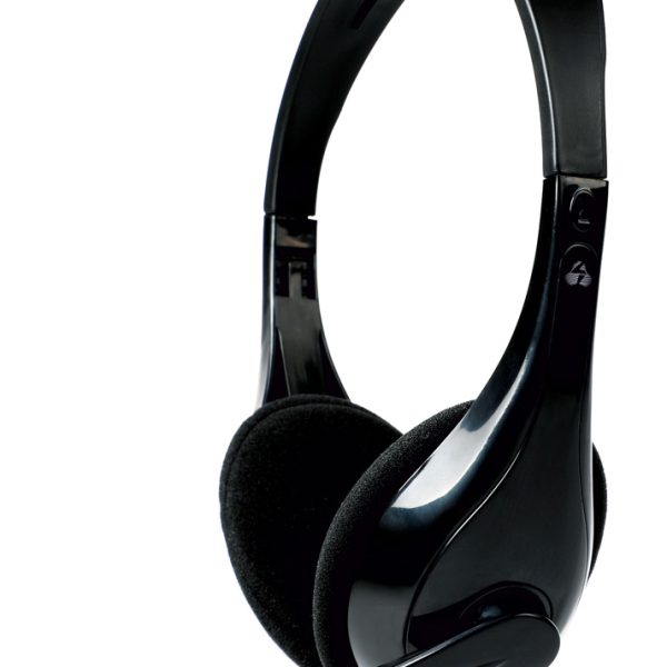 POWERTECH Headphones με μικρόφωνο PT-734 105dB, 40mm, 3.5mm, 1.8m, μαύρο