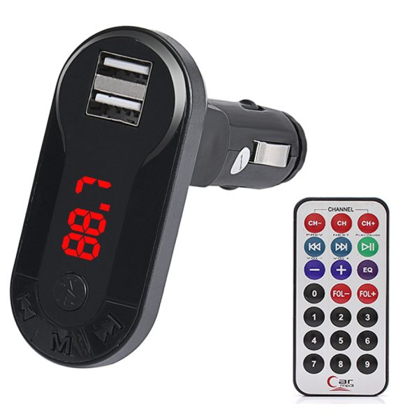 Car FM Transmitter T26 με LCD οθόνη, USB, SD, μαύρο