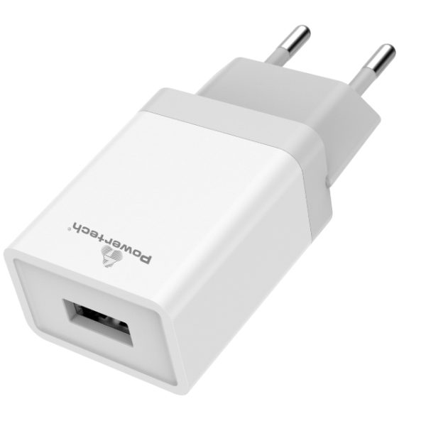 POWERTECH φορτιστής τοίχου PT-759, USB, 1A, λευκός