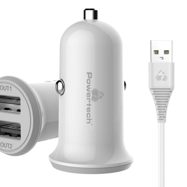 POWERTECH φορτιστής αυτοκινήτου PT-772, καλώδιο micro USB, 2x USB, 3.4A