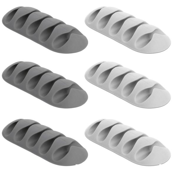 POWERTECH Οργανωτής καλωδίων σιλικόνης TIES-011, 5 καλωδίων, 6τμχ