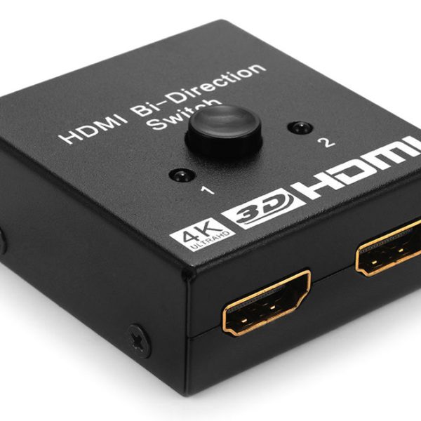 POWERTECH HDMI switch CAB-H112, 2 σε 1, 4K, bidirectional, μαύρο